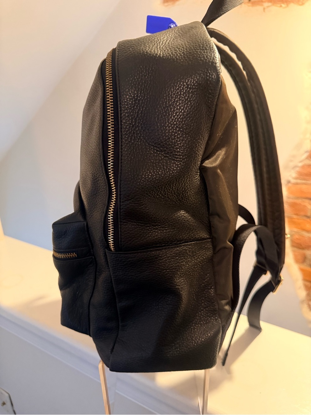 Coach Court Charlie Black Pebbled Leather Backpack Gold Hardware Pristine - Picture 3 of 11